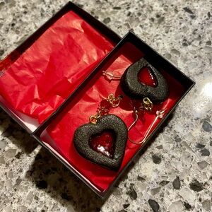 Boutique! Chocolate stained glass cookie earrings